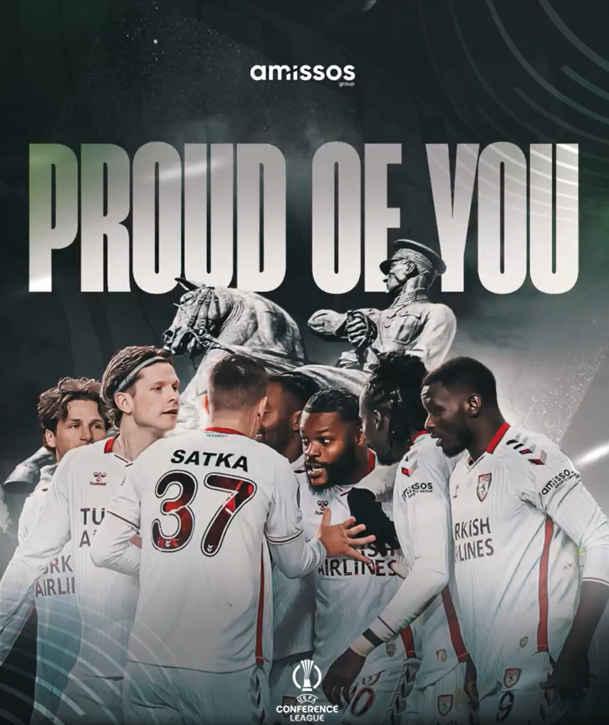 As Samsunspor’s journey in the UEFA Conference League concludes after an exciting Round of 16, Amissos Group is proud to 𝗰𝗲𝗹𝗲𝗯𝗿𝗮𝘁𝗲 𝗮 𝗰𝗮𝗺𝗽𝗮𝗶𝗴𝗻 𝘁𝗵𝗮𝘁 𝘃𝗶𝘃𝗶𝗱𝗹𝘆 𝗰𝗼𝗻𝗳𝗶𝗿𝗺𝘀 𝘁𝗵𝗲 𝘀𝘁𝗿𝗲𝗻𝗴𝘁𝗵 𝗼𝗳 𝗼𝘂𝗿 𝗺𝘂𝗹𝘁𝗶-𝗰𝗹𝘂𝗯 𝗺𝗼𝗱𝗲𝗹.